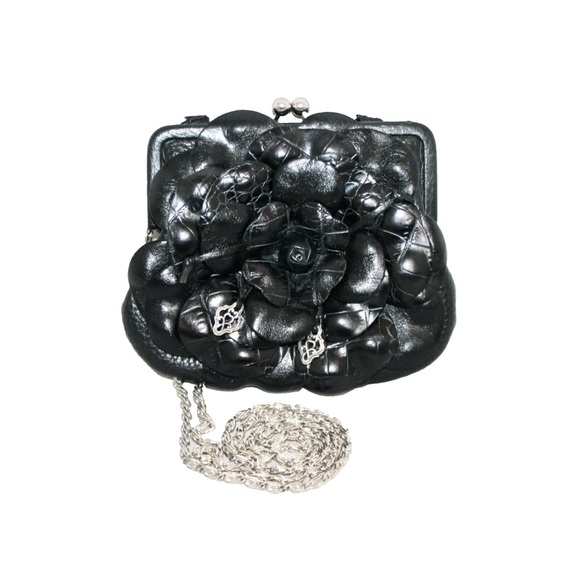 Brighton Handbags - Brighton Elegant Black Floral Clutch Crossbody